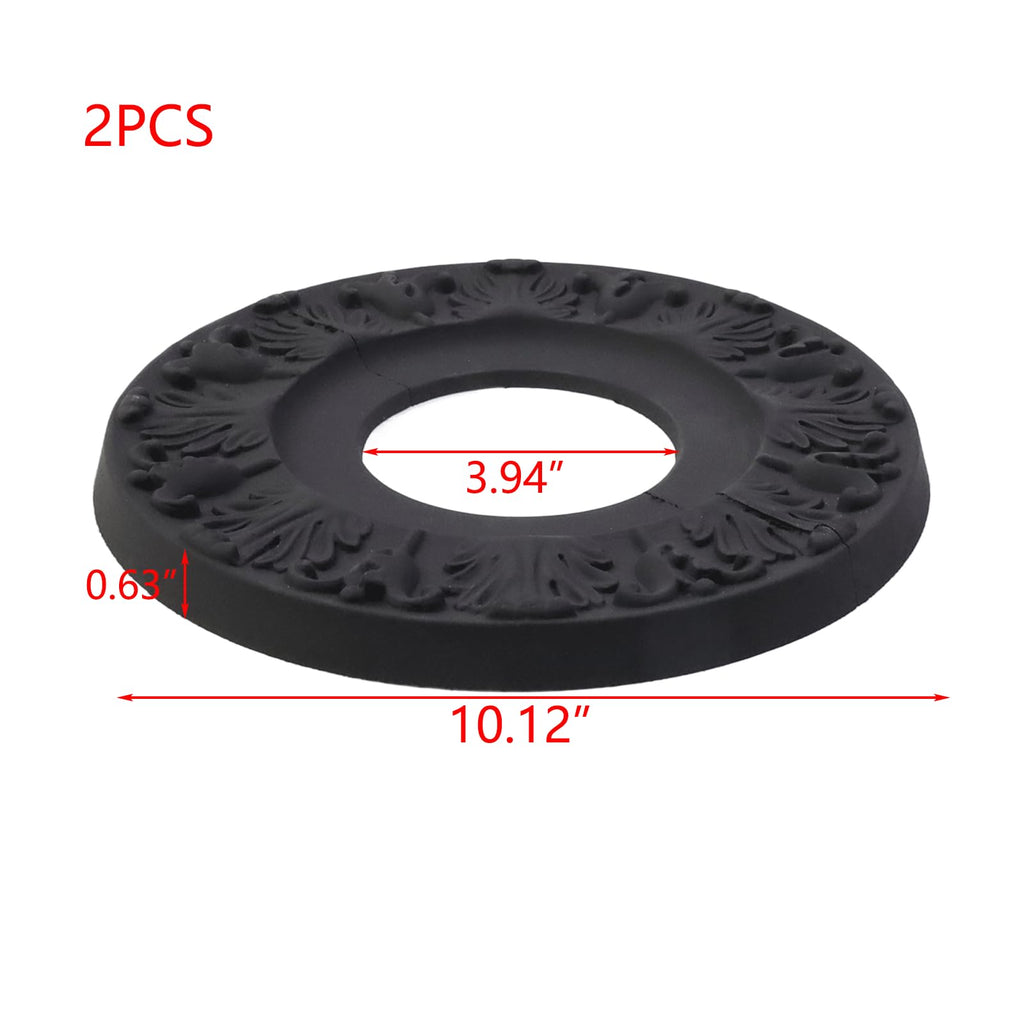 Ceiling Medallion Ring Round Ceiling Light Medallion 10",2PCS Black
