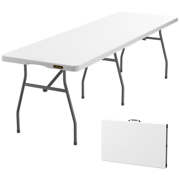 8ft Folding Table with Six Legs, 500 LBS, Party, Camping