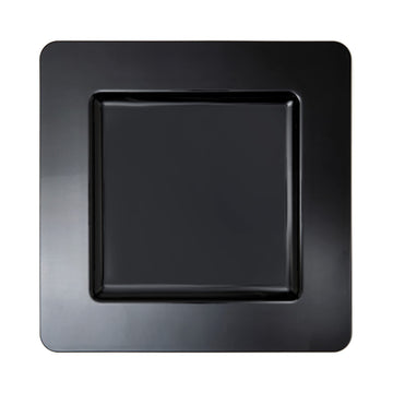 Set of 6 Square Plastic Charger Plate | Service Plate for Parties, Dinner, Weddings, Quinceaneras and Events | 13