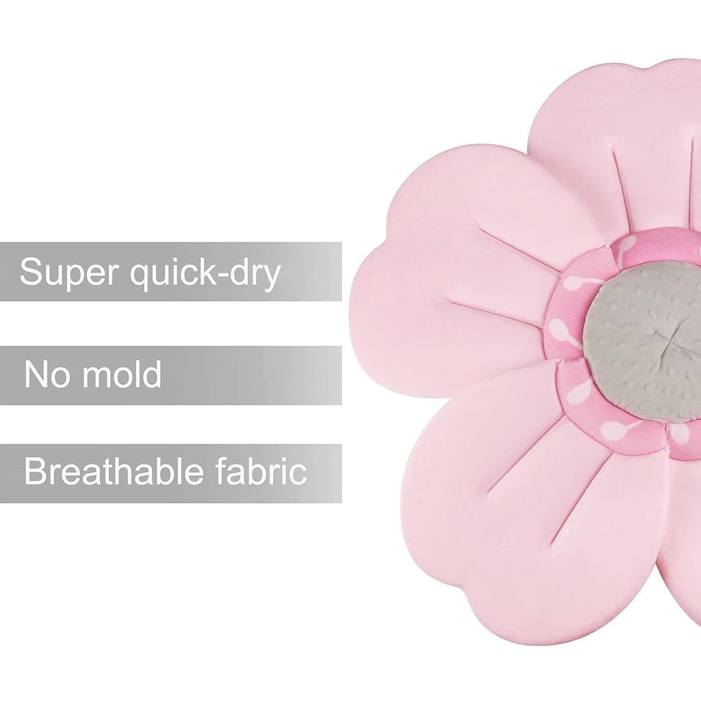 Baby Bath Flower for Sink - Romantic Cherry Blossom Plush Mat - Soft Newborn Insert & Infant Bathtub Cushion