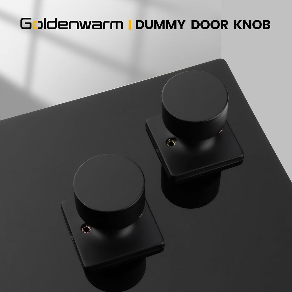 Matte Black Dummy Door Knobs No-Function, Single-Side Black Door Knobs for Handle, Closet Door Knob Pull/Handle