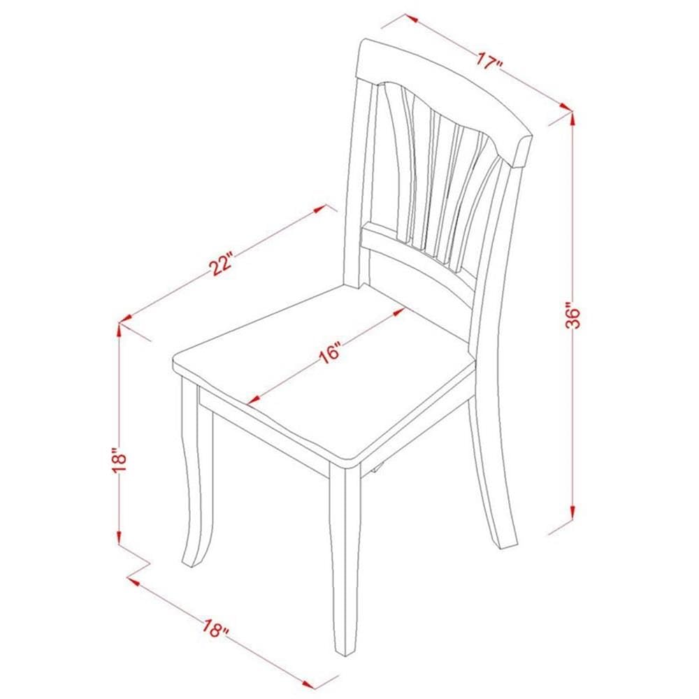 West Furniture AVC-OAK-W Avon Dining Room Chairs - Slat Back Wood Seat Chairs, Set of 2, Oak