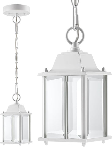 9 Inch LED Outdoor Pendant Lighting, White Exterior LED Hanging Pendant Light