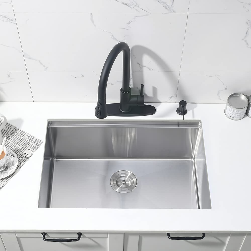 27 Inch Undermount Kitchen Sink, Stainless Steel Workstation Sink