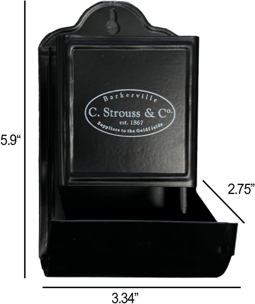 Metal Matchbox Holder, Antique Black Match Holder, Rustic Wooden Matches Holder, Decorative Storage Box for Matchboxes