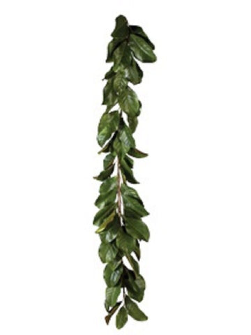 Magnolia 5' Garland or 28" Magnolia Wreath in All Green Leaves or Mixed Burgundy and Green Leaves Buyers' Choice