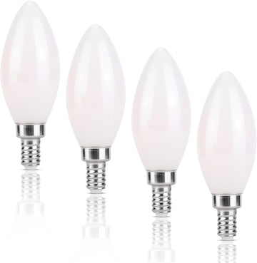 Candelabra Light Bulbs 40 watt Equivalent 4W 2700K E12 E12 Candelabra Bulb 40 watt Small Base LED Non-Dimmable 4Pack