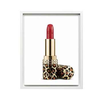 Luxury Lipstick Canvas Poster - Stylish Makeup Wall Art Featuring Red Lipstick Illustration, Glam Decor for Vanity