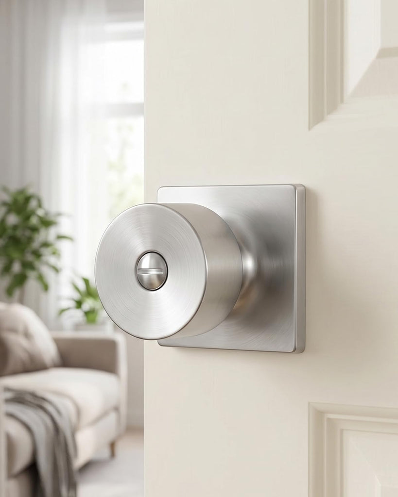 Brushed Nickel Interior Door Knobs, Privacy Door Knobs 6 Pack