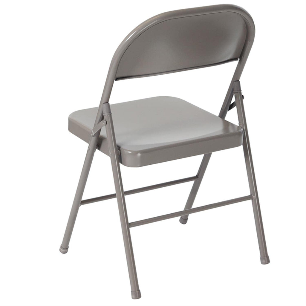 Series Commercial Grade Double Braced Gray Metal Folding Chair