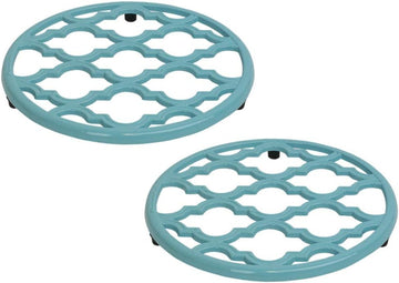 Lattice Collection Cast Iron Trivet for Serving Hot Dish, Pot, Pans & Teapot on Kitchen Countertop or Dinning - Set of 2