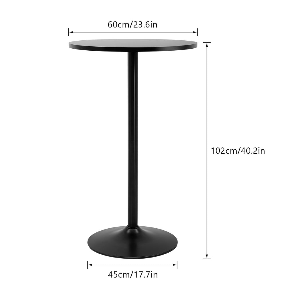 Bar Table | 40 Inch | Black | Fixed Height Round Table