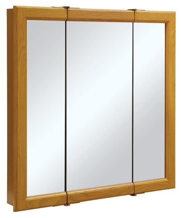 Claremont Tri-View Medicine Cabinet, 30", Honey Oak