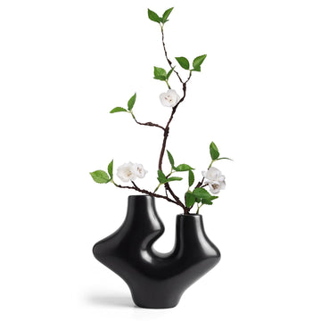 Vase with Greenery - 1 Pcs 22'' Artificial Stems with Buds in Ceramic Vase, Potted Plant Indoor Fake Plants Bathroom