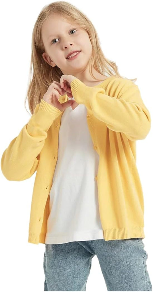 Sweater School Uniforms Toddler Long Sleeve Button Knit Solid Sweaters Tops
