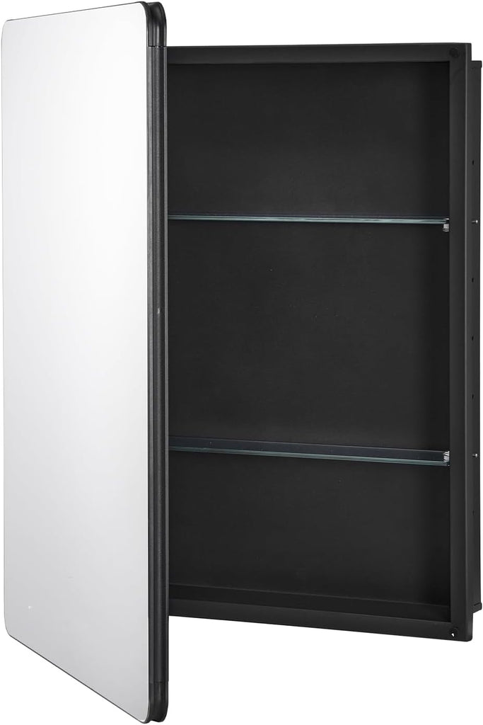 Medicine Cabinet, 24 x 30 inch, Medicine Cabinet with Mirror, Aluminum Frame Bathroom Wall Cabinet, 2-Layer
