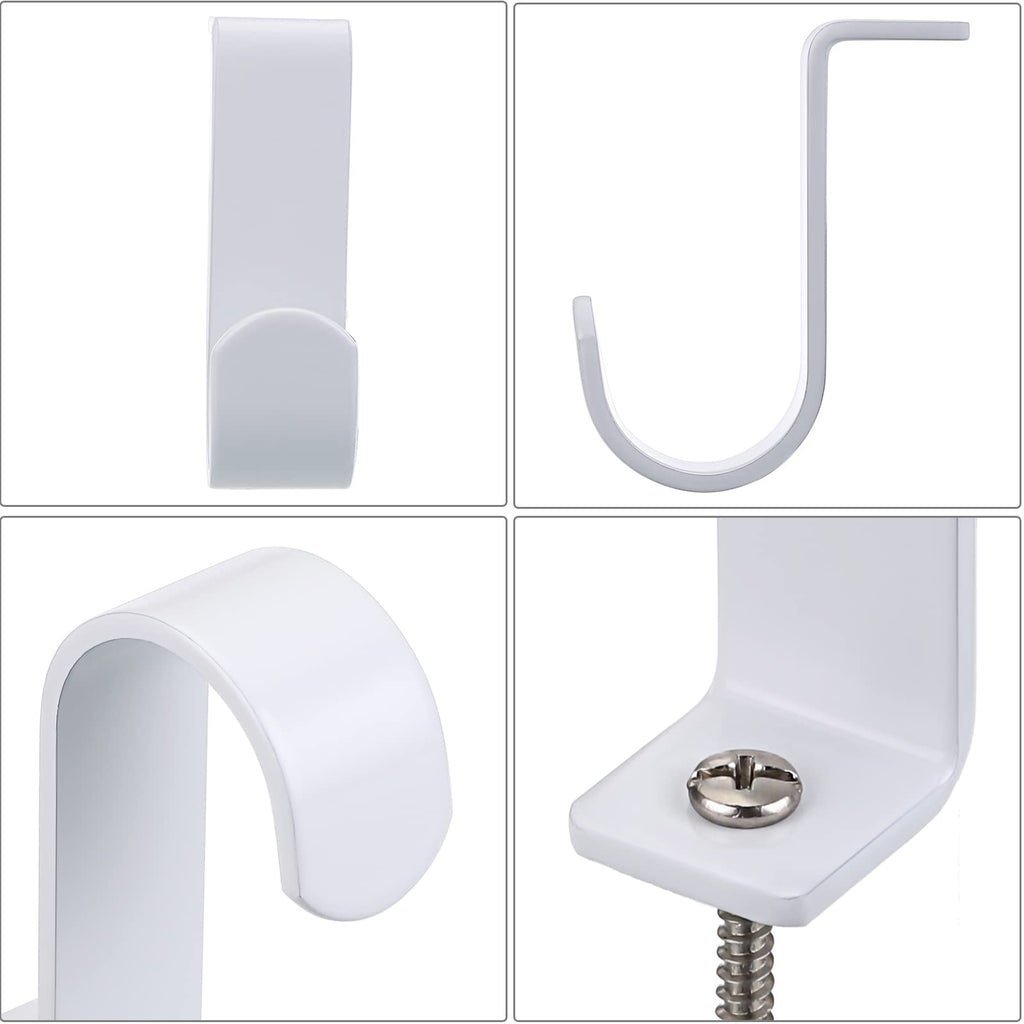 3Pcs Ceiling Mount Curtain Rod Brackets for 5/8-1 Inch Rod, White