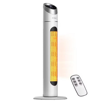 34" Space Heater for Indoor Use, Tower Heater for Large Room, White