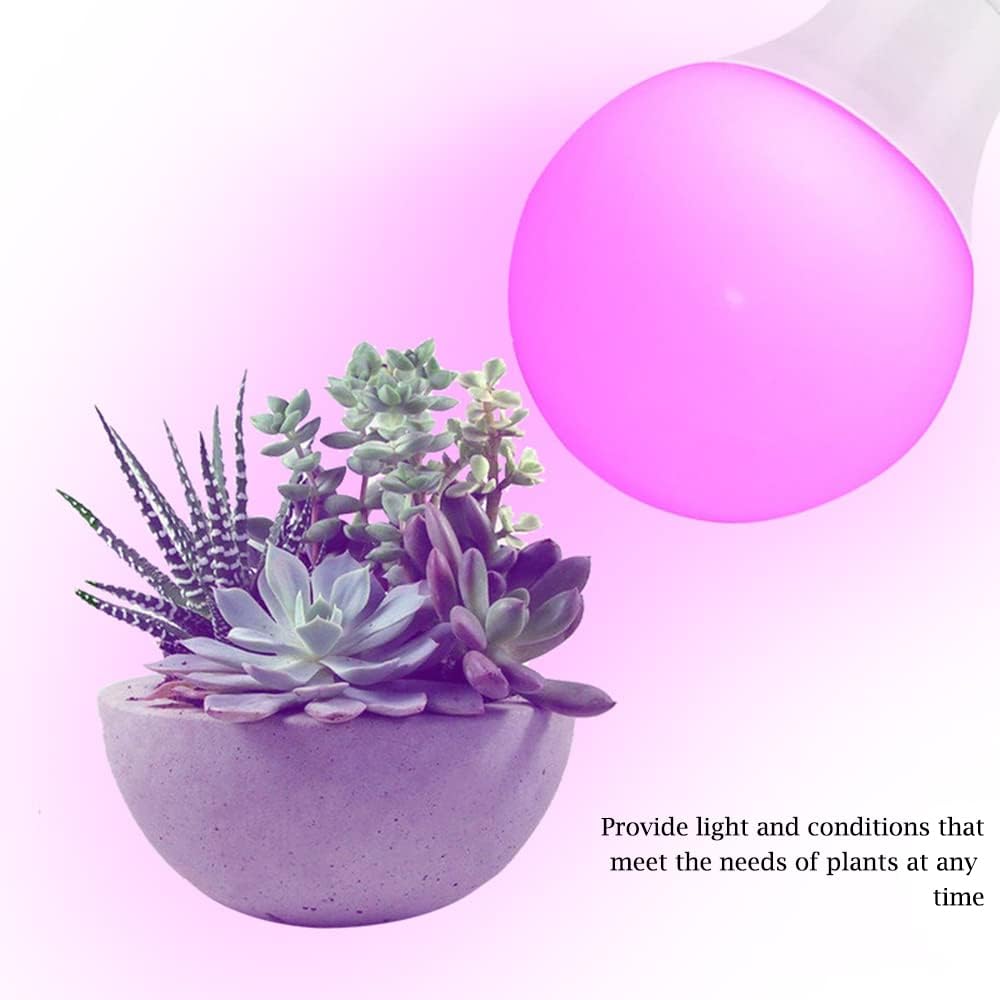 Grow Light Bulbs for Indoor Plants - Full Spectrum E26 A19 LED Lamp Bulb 12W - Balanced Spectrum 5000K with Red &