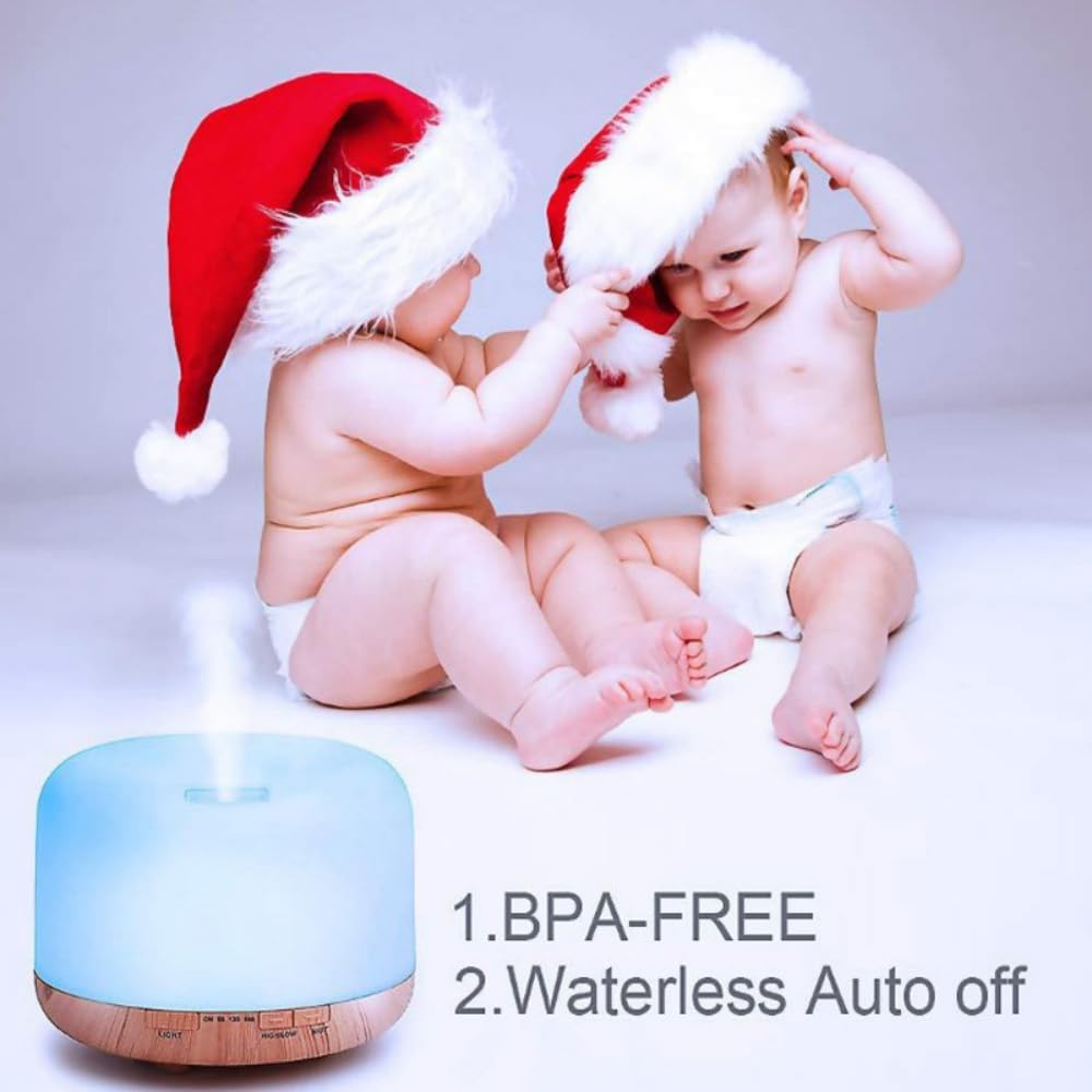 500ml Essential Oil Diffuser with Remote Control, Premium Ultrasonic Aromatherapy Diffusers Scent Humidifier
