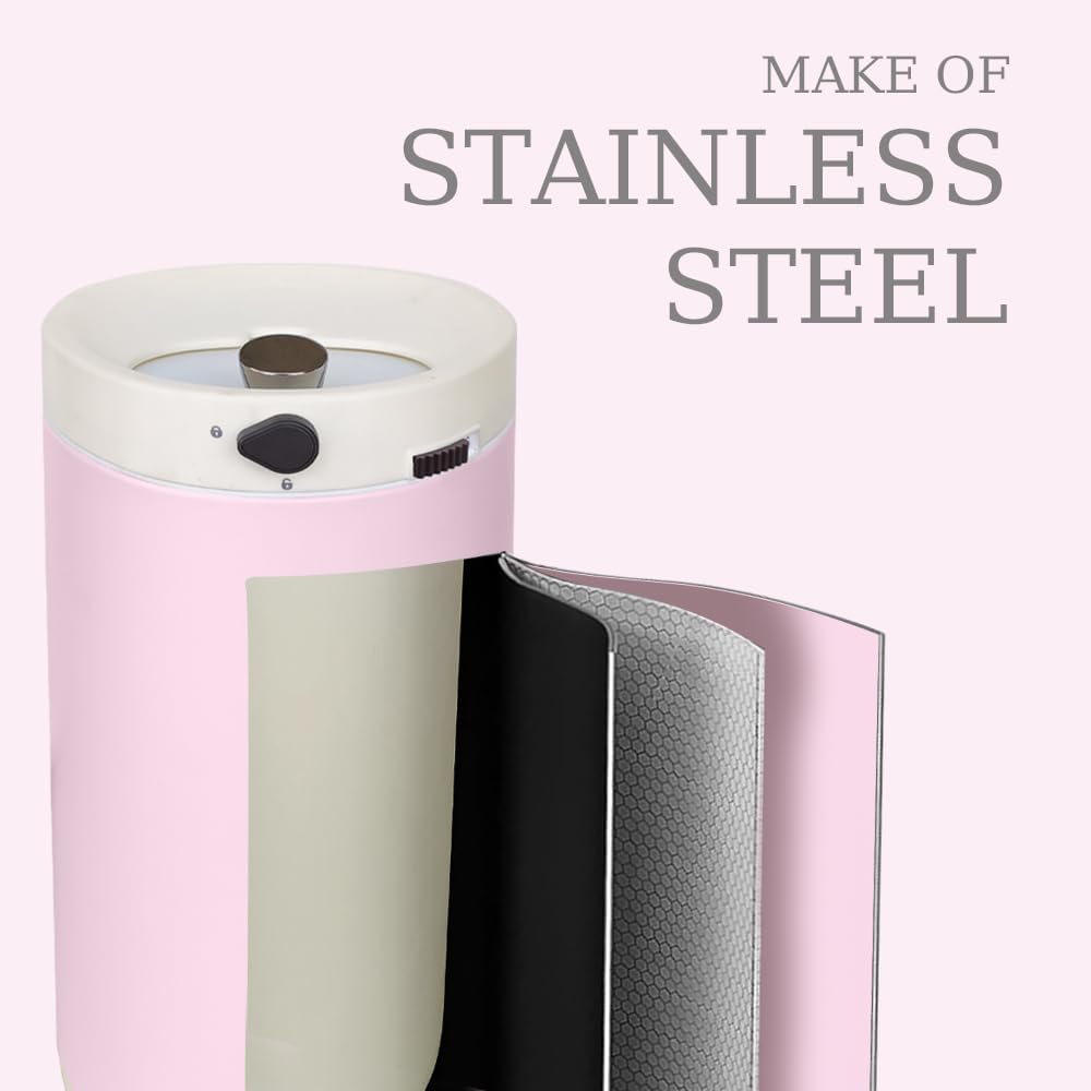 Diaper Pail, Baby Diaper Trash Can, Pink Garbage Pail with Lid