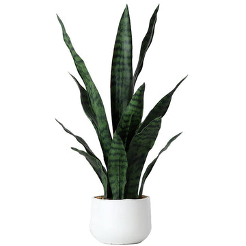 Artificial Snake Plant 22 Inch Fake Sansevieria Fake Agave Potted Plants Plastic Greenery Garden Office Store