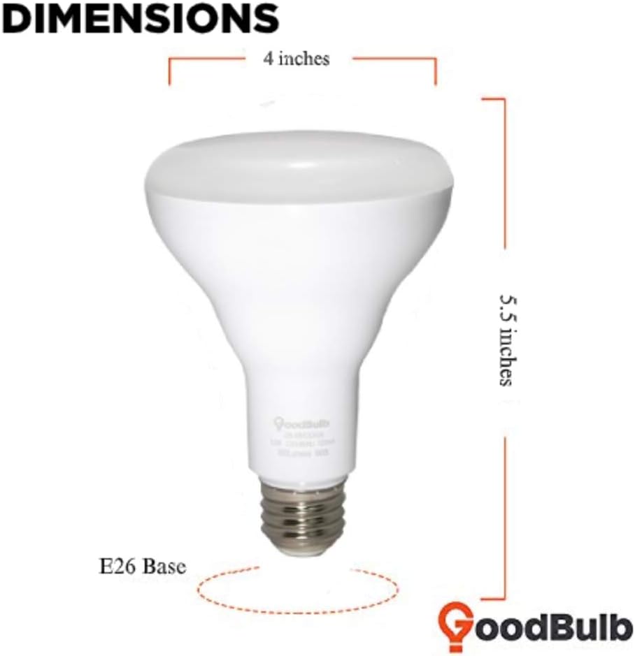 BR30 LED Light Bulb 12-Watt (85W Equivalent), 5000K Daylight White Color, 800-Lumens, Fully Dimmable, E26 Base (Pack