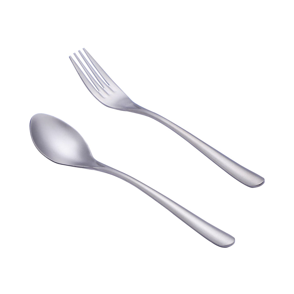 Titanium Silverware Set, Lightweight Flatware, Modern Design, Dishwasher Safe, Service for 4