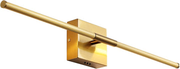 Makena 28" 1-Light LED Wall Sconce, Brass Gold | Dimmable, Modern, Integrated 12W, Hardwired, Sleek Metal, Ambient