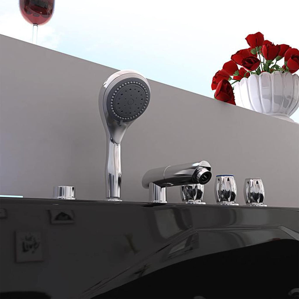 Whirlpool Bathtub Hot Tub Black with Double Pump 2 persons AMALFI with Heater