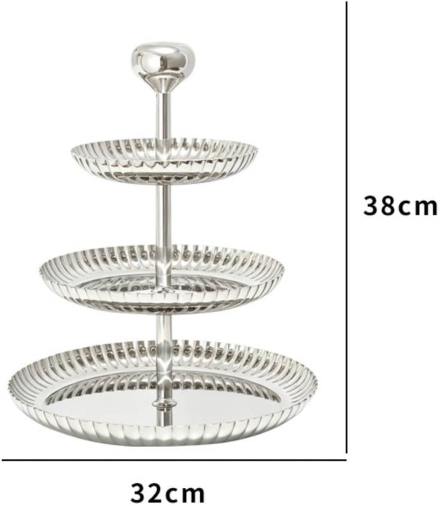 3 Tier Serving Tray Decorative Round Cupcake Stand Space Saving Appetizer Rack for Party Hosts, Home Entertaining