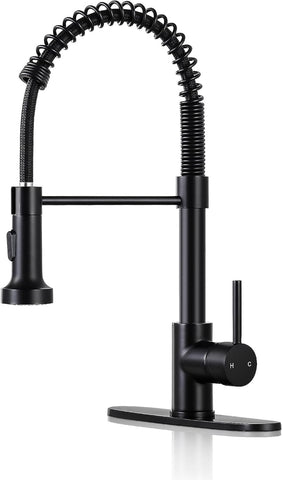 Kitchen Faucets with Pull Down Sprayer Single Handle 1 or 3 Holes Spring Kitchen Sink Faucet with Deck Plate for