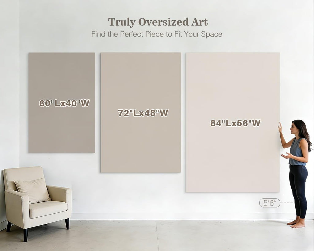 Abstract Canvas Wall Art Extra Large Modern Decor | Pictures Office Oversized Vertical Artwork for Walls Retro Wabi