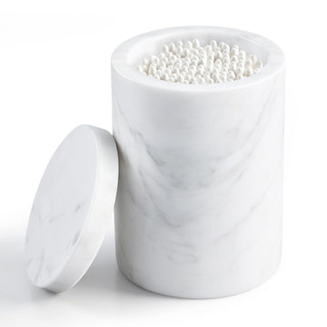 Natural Marble Canister with Lid, Non-slip Large Storage Container