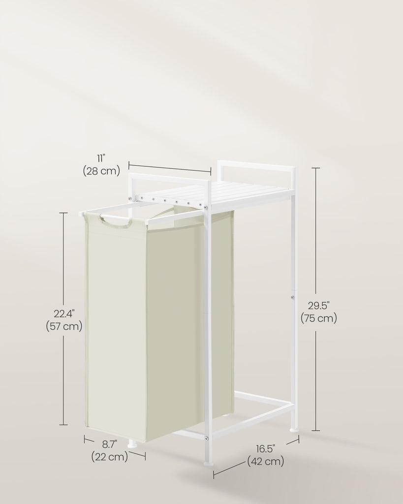 47 Litre Laundry Basket with Shelf