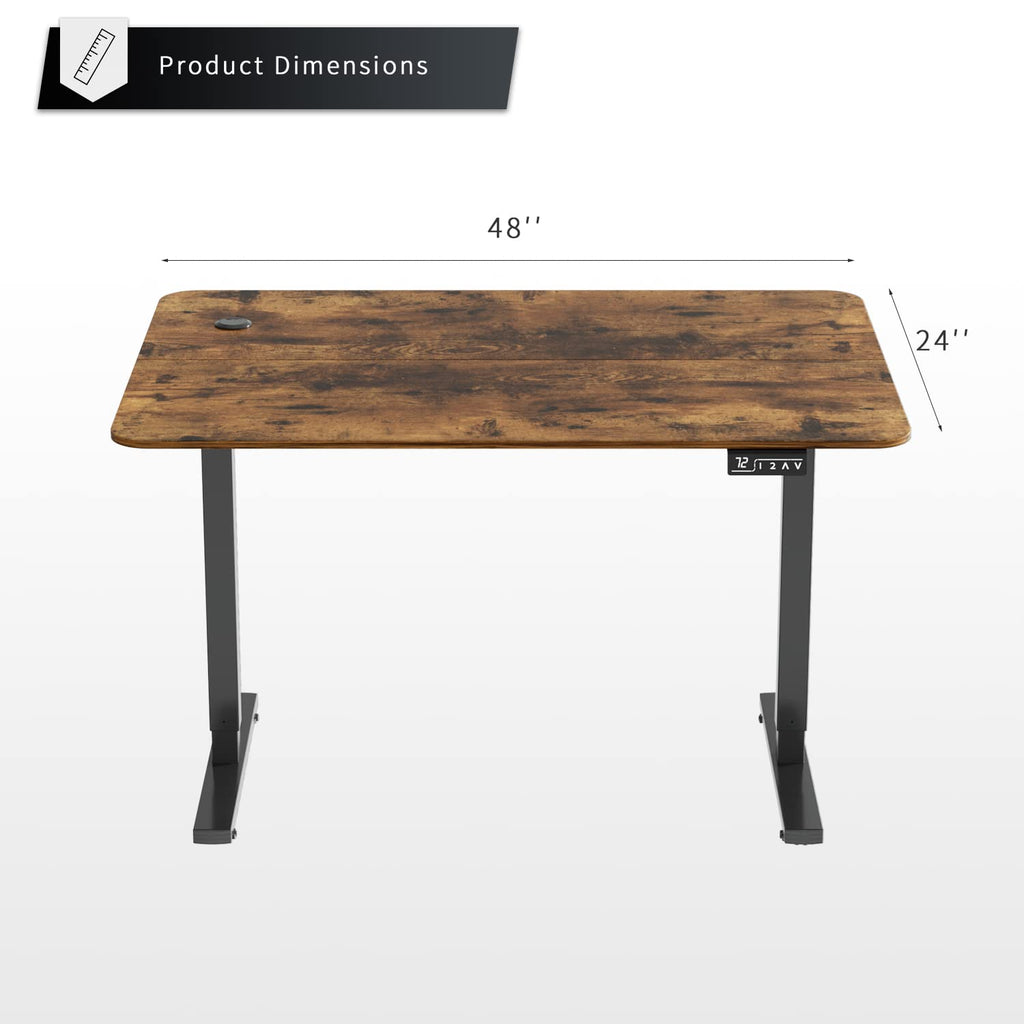 Height Adjustable Electric Standing Desk, Memory Home Office Sit Stand up Desk with Phone Holder and USB Charging