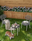 3-Piece Wicker Outdoor Patio Furniture Set - Bistro | White for Backyard, Garden & Porch