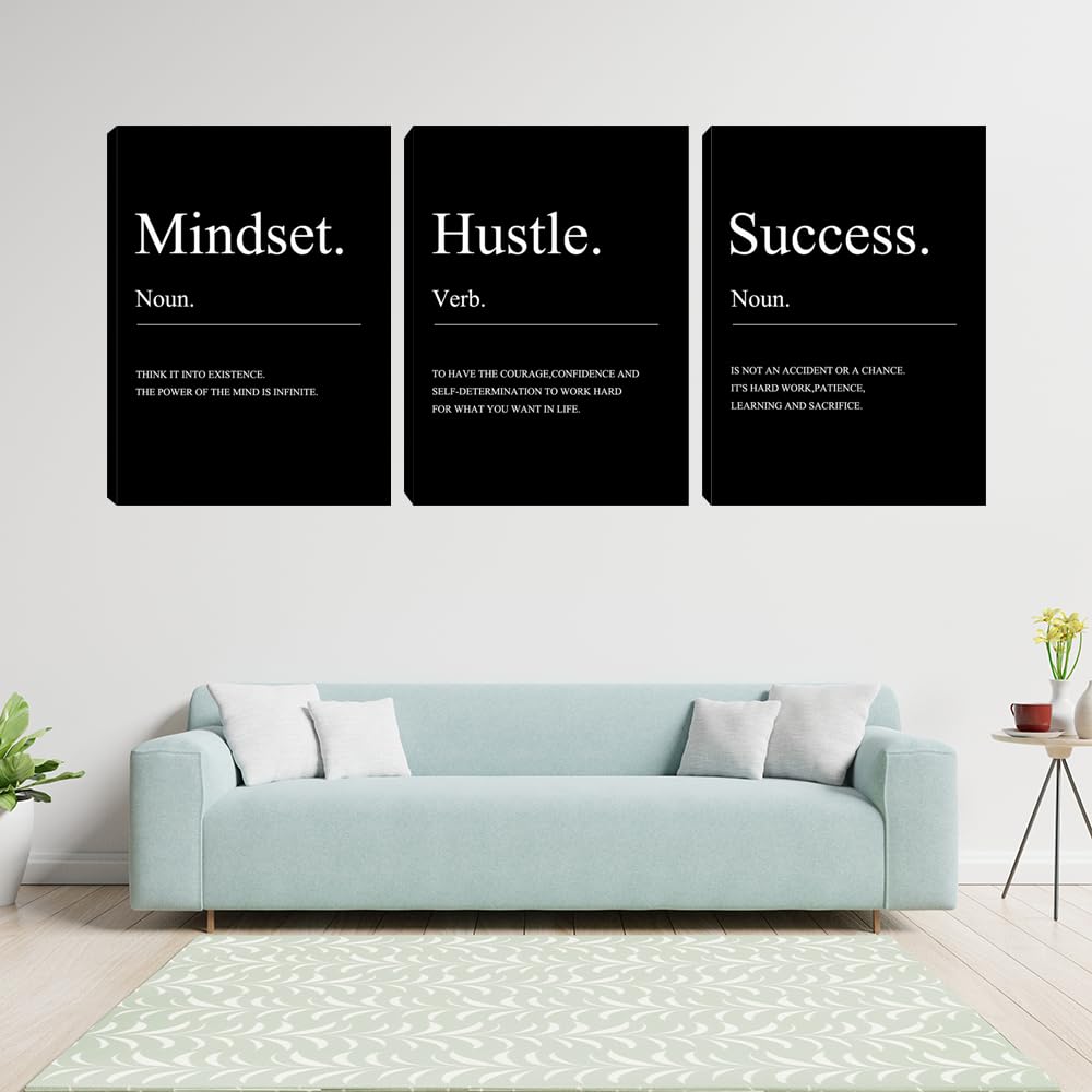 Motivational Wall Decor 3 Pieces Success Paintings Motivational Posters Prints Office Wall Decor Inspirational Canvas