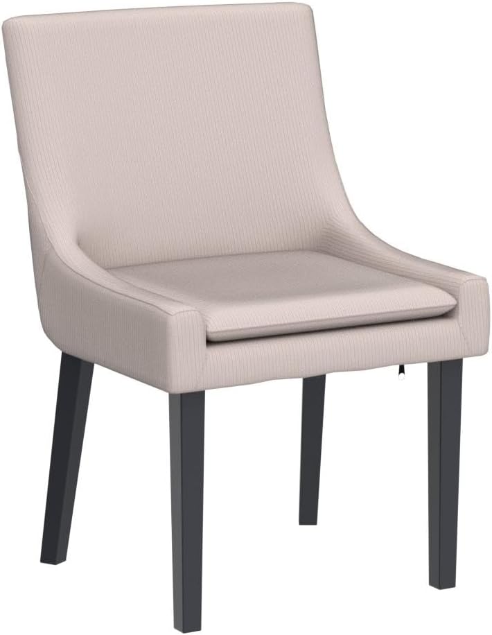 Modern Dining Chairs Set of 2, Upholstered Corduroy Accent Side Leisure Chairs with Mid Back and Wood Legs for