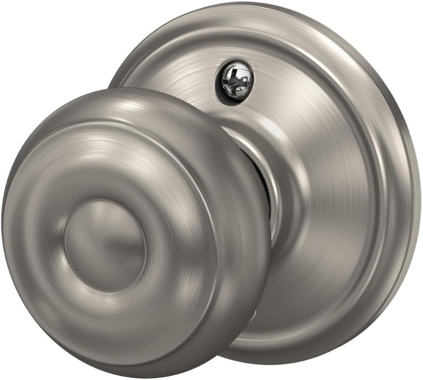 Georgian Door Knob, Hall & Closet Passage Lock, Satin Nickel