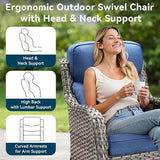 2-Piece Outdoor Patio Furniture Set - Swivel with Thick Cushions for Patio, Garden & Porch