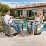 5-Piece Wicker Outdoor Patio Furniture Set - Swivel | Gray for Backyard, Garden & Porch