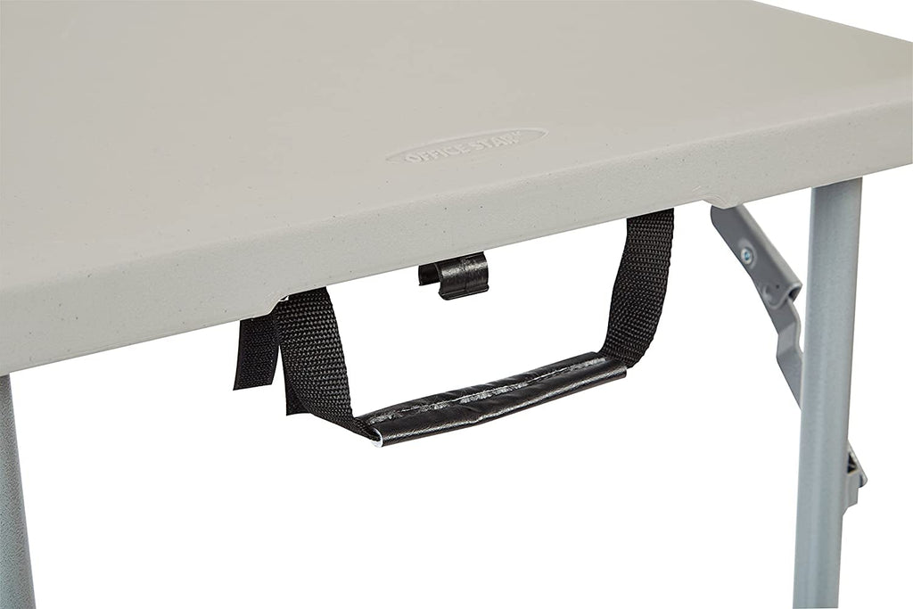 Star Resin Multipurpose Rectangle Table, 4-Feet Long, Height Adjustable, Center Folding Table, Light Gray
