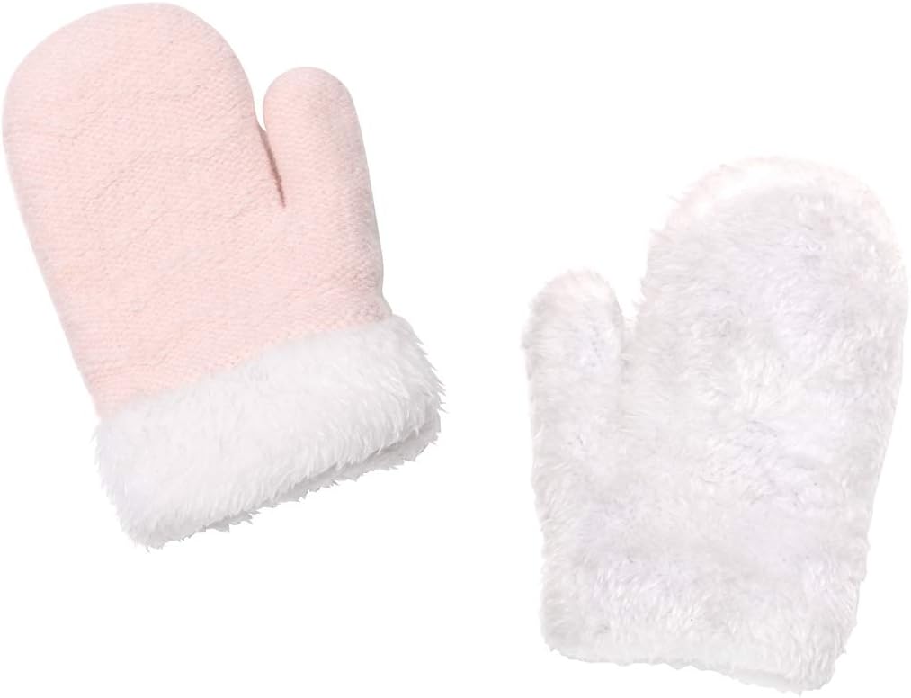 Hats and Gloves Set for Kids Toddler Baby Girls Boys Warm Earflap Beanie Fleece Hats Mittens