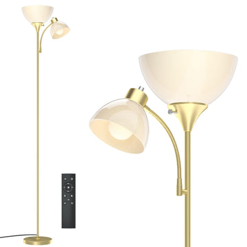 Torchiere Floor Lamp with Remote Control and Adjustable Reading Light