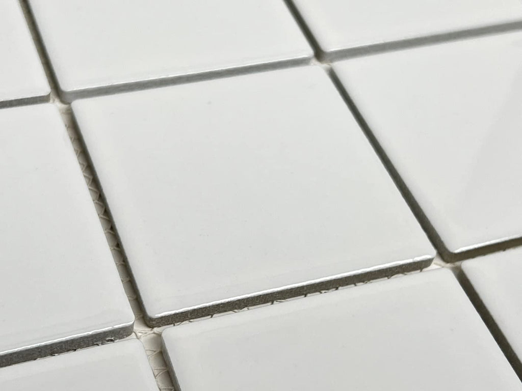 5 sq.ft. White 3x3 Porcelain Tile - Polished Square Mosaic Backsplash, Bathroom Walls, Showers, Countertops, Pools