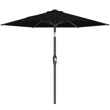 7.5FT Patio Umbrella Table Market Umbrella w/Tilt and Crank, Heavy-Duty Outdoor Umbrellas for Pool, Deck, Garden and