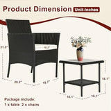 Wicker Outdoor Patio Furniture Set - Conversation | Black for Backyard, Garden & Porch