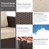 5-Piece Outdoor Patio Furniture Set | Khaki for Patio, Garden & Porch