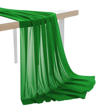 5 Yard Chiffon Fabrics, 44" Wide, Lightweight, Sheer - Green